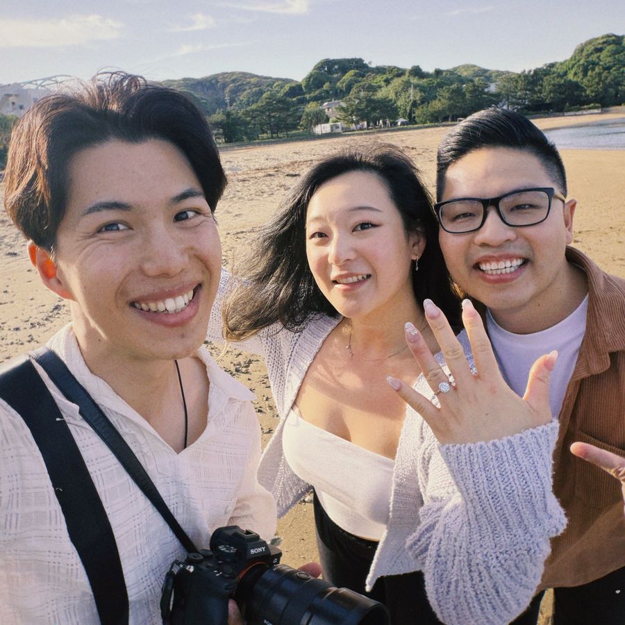 With guests in Fukuoka