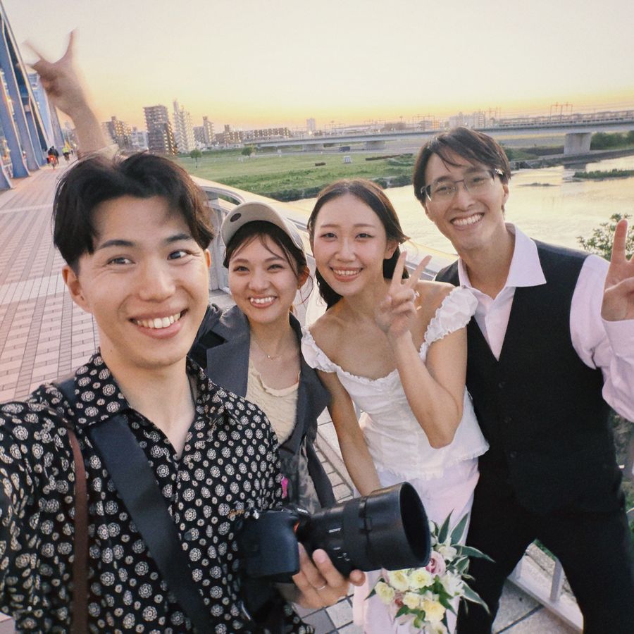 With guests in Tokyo